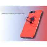 Wholesale iPhone X (Ten) 360 Neon Rotating Ring Stand Hybrid Case with Metal Plate (Red)